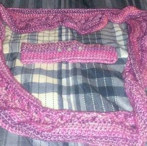 Women infinity scarf and headband set with bling.